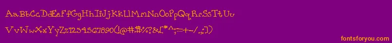 PrettyCityKitties Font – Orange Fonts on Purple Background