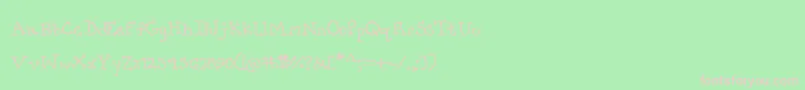 PrettyCityKitties-fontti – vaaleanpunaiset fontit vihreällä taustalla