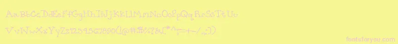 PrettyCityKitties-fontti – vaaleanpunaiset fontit keltaisella taustalla