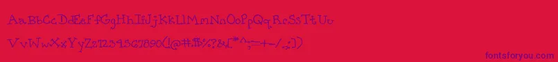 PrettyCityKitties Font – Purple Fonts on Red Background