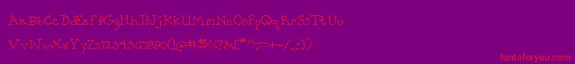 PrettyCityKitties Font – Red Fonts on Purple Background