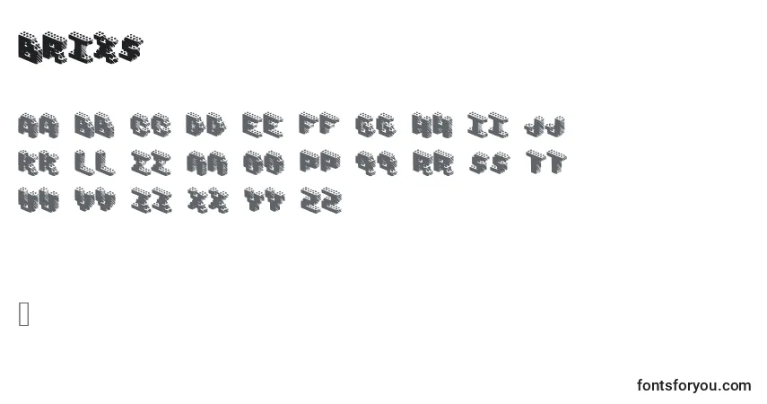 A fonte Brixs – alfabeto, números, caracteres especiais