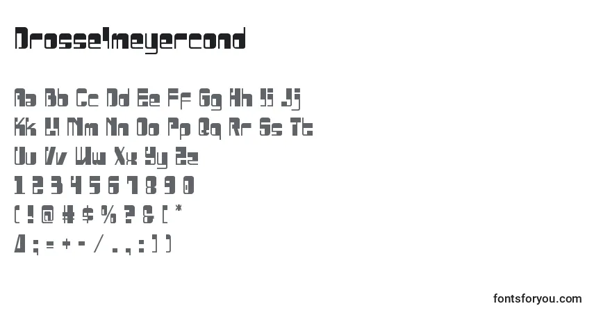 Schriftart Drosselmeyercond – Alphabet, Zahlen, spezielle Symbole