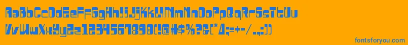 Drosselmeyercond Font – Blue Fonts on Orange Background