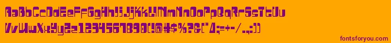 Drosselmeyercond-Schriftart – Violette Schriften auf orangefarbenem Hintergrund