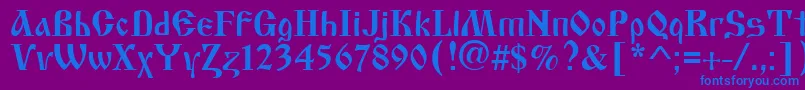 Oldstyle Font – Blue Fonts on Purple Background