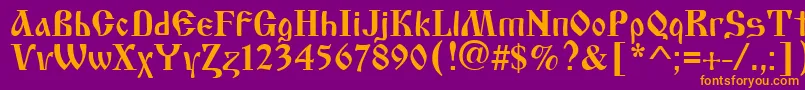 Oldstyle Font – Orange Fonts on Purple Background