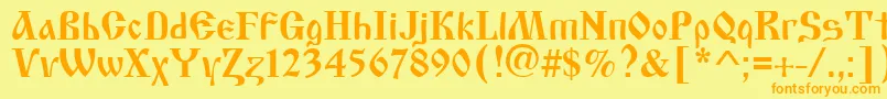 Oldstyle Font – Orange Fonts on Yellow Background