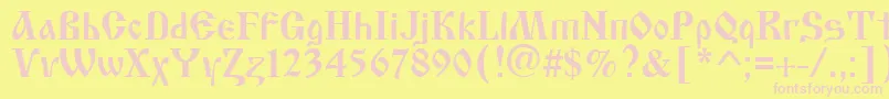 Oldstyle Font – Pink Fonts on Yellow Background