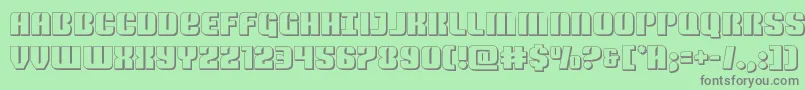 フォントNightwraith3D – 緑の背景に灰色の文字
