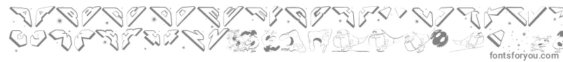 Spaceattacks-fontti – harmaat kirjasimet valkoisella taustalla