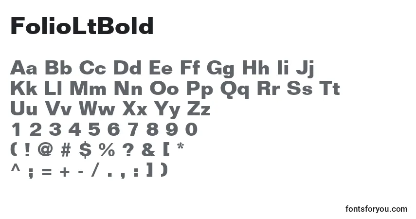 A fonte FolioLtBold – alfabeto, números, caracteres especiais
