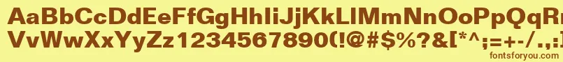 FolioLtBold Font – Brown Fonts on Yellow Background