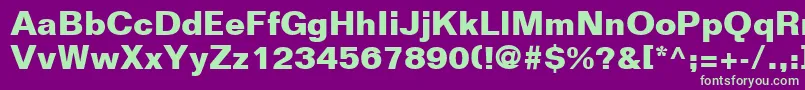 FolioLtBold-Schriftart – Grüne Schriften auf violettem Hintergrund