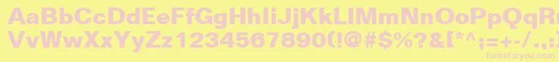 FolioLtBold Font – Pink Fonts on Yellow Background