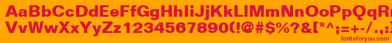 FolioLtBold Font – Red Fonts on Orange Background