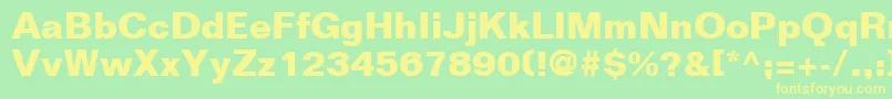 FolioLtBold Font – Yellow Fonts on Green Background