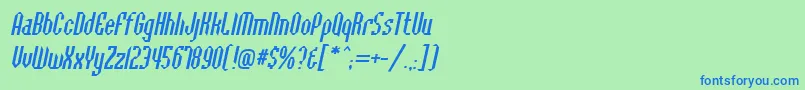 Шрифт BaccusbevelItalic – синие шрифты на зелёном фоне