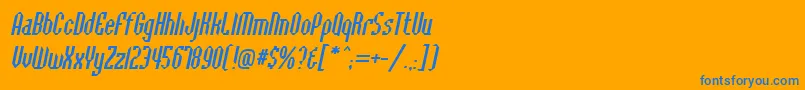 Шрифт BaccusbevelItalic – синие шрифты на оранжевом фоне