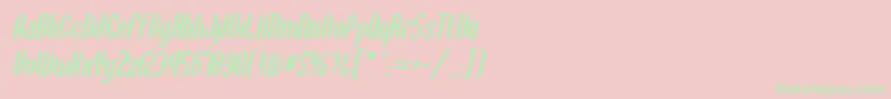 BaccusbevelItalic Font – Green Fonts on Pink Background