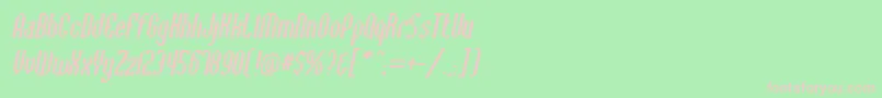 Шрифт BaccusbevelItalic – розовые шрифты на зелёном фоне