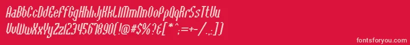 Шрифт BaccusbevelItalic – розовые шрифты на красном фоне