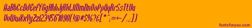 フォントBaccusbevelItalic – オレンジの背景に紫のフォント