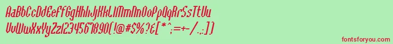 Шрифт BaccusbevelItalic – красные шрифты на зелёном фоне