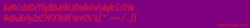 BaccusbevelItalic Font – Red Fonts on Purple Background