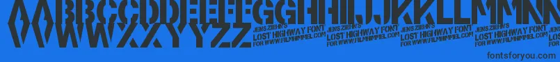 Police LostHighway – polices noires sur fond bleu