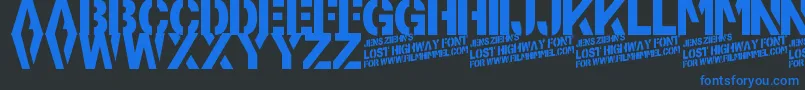 LostHighway Font – Blue Fonts on Black Background