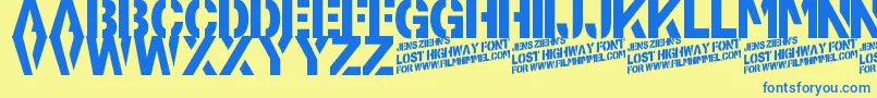 More about LostHighway Font LostHighway Font – Blue Fonts on Yellow Background