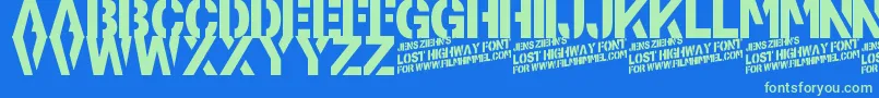 Шрифт LostHighway – зелёные шрифты на синем фоне