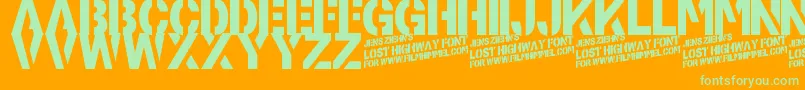 Czcionka LostHighway – zielone czcionki na pomarańczowym tle