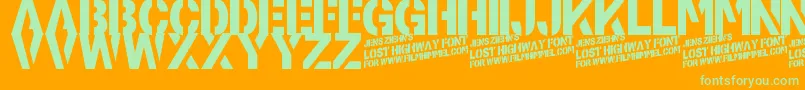 LostHighway Font – Green Fonts on Orange Background