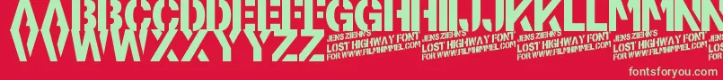 LostHighway Font – Green Fonts on Red Background