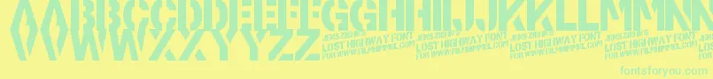 Więcej informacji o czcionce LostHighway Czcionka LostHighway – zielone czcionki na żółtym tle