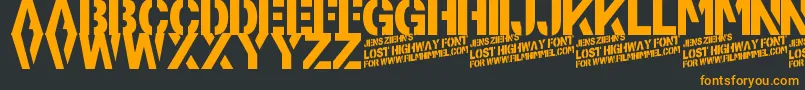 LostHighway Font – Orange Fonts on Black Background