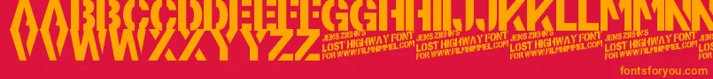 LostHighway Font – Orange Fonts on Red Background