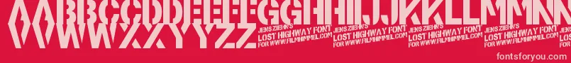 Шрифт LostHighway – розовые шрифты на красном фоне