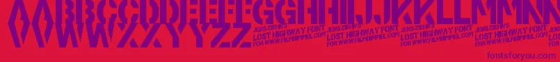 Czcionka LostHighway – fioletowe czcionki na czerwonym tle