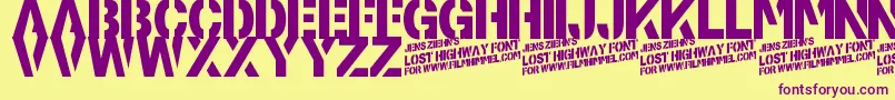 LostHighway Font – Purple Fonts on Yellow Background