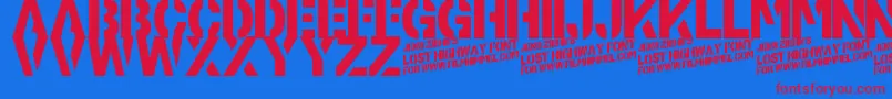 Шрифт LostHighway – красные шрифты на синем фоне