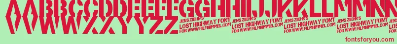 LostHighway Font – Red Fonts on Green Background