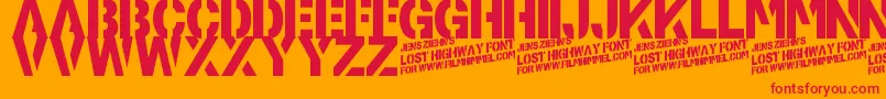 LostHighway Font – Red Fonts on Orange Background