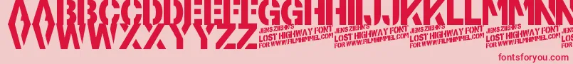 Шрифт LostHighway – красные шрифты на розовом фоне