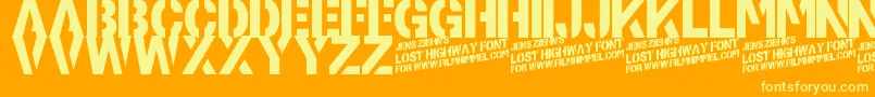 LostHighway Font – Yellow Fonts on Orange Background