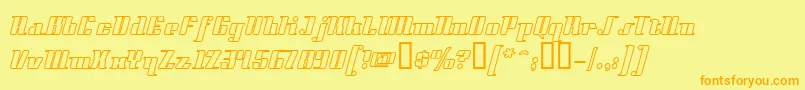 フォントStyll – オレンジの文字が黄色の背景にあります。