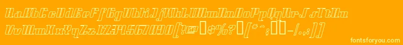 Styll-Schriftart – Gelbe Schriften auf orangefarbenem Hintergrund