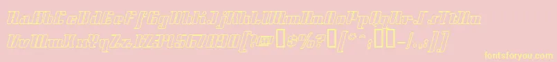 Styll-Schriftart – Gelbe Schriften auf rosa Hintergrund